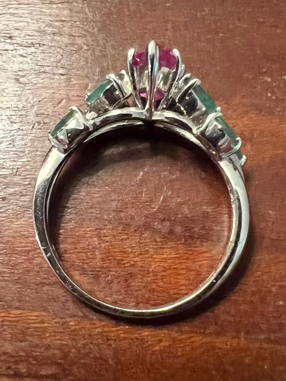 Natural Ruby Emerald 925 Silver Ring – Pear Marquis Bespoke Statement 8.75 #601 - Picture 8 of 9